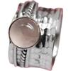 CELCIA JEWELRY Anello girevole con pietra preziosa acquamarina, per meditazione, ansia, fatto a mano, girevole, agitarsi, martellato