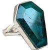 CELCIA JEWELRY Emerald Genuine Gemstone Coffin Ring, Natural 925 Sterling Silver, Statement Rings, Promise Metaphysical Ethnic Bridesmaid Gifts, Couples, Best Friend Gifts Ring (US Ring size 7)
