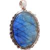 CELCIA JEWELRY Ciondolo in vero argento sterling 925 per donna uomo, pietra preziosa naturale ovale in labradorite blu fuoco incredibili gioielli fatti a mano per lei lui