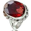 CELCIA JEWELRY Natural Garnet Red Gemstone Faceted Oval Ring, Real 925 Sterling Silver Statement Ring, Amazing Ring, Unique January Birthstone Gifts Ring for Women (garnet, Size 10.5)