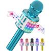 MicQutr Microfono Karaoke per Bambini Bluetooth Senza Fili - Microfono Portatile con Altoparlante Integrato, Luci LED e Effetto Eco, Regalo di Compleanno per Ragazzi e Ragazze 3-12 Anni