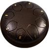 Surwin Rain Drum, Steel Tongue Drum 6 Pollici 8 Note, Portatile Handpan Chakra Drum Rain Pioggia Drum per Meditazione Yoga Sound Healing (Marrone)