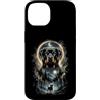 Mystic Mutt Apparel Custodia per iPhone 14 Verde acido Rottweiler Foresta Luna Dog Art
