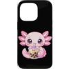 Kawaii Boba Tea Japan Otaku Bubble Milk Custodia per iPhone 13 Pro Axolotl Bere Boba Tea Kawaii Tapioca Bubble Milk Tea