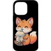 Kawaii Boba Tea Japan Otaku Bubble Milk Custodia per iPhone 14 Pro Max Fox Bere Boba Tea Kawaii Giappone Otaku Bubble Milk Tea