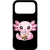 Kawaii Boba Tea Japan Otaku Bubble Milk Custodia per iPhone 17 Pro Max Axolotl Bere Boba Tea Kawaii Tapioca Bubble Milk Tea