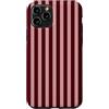 Burgundy pink Minimalist Girly Aesthetic Custodia per iPhone 11 Pro Modello a strisce verticali rosa bordeaux Y2K