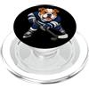 Bulldog Hockey Heroes Designs Cartone animato Bulldog Giocatore di hockey su ghiaccio Design fumetto PopSockets PopGrip per MagSafe