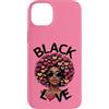 Storia nera Life Tee Co Custodia per iPhone 14 Plus Capelli afro neri della regina dell'amore
