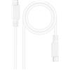 NANOCABLE 10.01.2301-L150-W - Cavo da USB-C a USB-C 3A, uso principale per telefoni cellulari, tablet, laptop, ecc. USB 2.0, carica fino a 3 Ampere, maschio-maschio, bianco, 1,5 metri