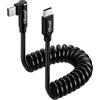 OTraki Cavo USB C a Spirale Corto 240W Cavo USB C Retrattile [0,3-0,8M] Cable USB Type-C 90 Gradi Supporta QC3.0 Compatibile con iPhone 17 16 15, per Samsung Galaxy S25 S24 S23 S22, per iPad Pro Air
