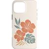 Hibiscus Watercolor Flower Aesthetic Custodia per iPhone 16 Pro Max Ibisco Fiori Tropicali Botanico Monstera Floreale