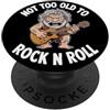 Funny Fathers Day Birthday Designs Divertente uomo delle caverne che suona scherzi sull'età della chitarra per uomini padri papà PopSockets PopGrip Adesivo