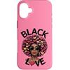 Storia nera Life Tee Co Custodia per iPhone 16 Plus Capelli afro neri della regina dell'amore