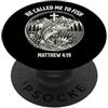 Christian Faith Fishing Design Mi ha chiamato a pescare Christian Fisherman PopSockets PopGrip Adesivo