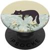 Animal Print Cute And Fun Rose gialle estive pastello floreali Lazy Cat Sleepy PopSockets PopGrip Adesivo