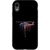 Paint Dripping Patriotic 4th of July US Custodia per iPhone XR Elicottero Pilota Aviazione Bandiera Americana USA Drip Graffiti