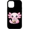 Kawaii Boba Tea Japan Otaku Bubble Milk Custodia per iPhone 12/12 Pro Axolotl Bere Boba Tea Kawaii Tapioca Bubble Milk Tea