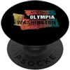 KAEDAM Gifts: Washington Cities Olympia Washington Retro State Map Uomini Donne Ragazzi Bambini PopSockets PopGrip Adesivo