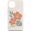 Hibiscus Watercolor Flower Aesthetic Custodia per iPhone 13 Ibisco Fiori Tropicali Botanico Monstera Floreale
