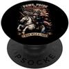Cat Riding Unicorn U.S.A. Flag 4th of Ju Gatto patriottico Unicorn Ride selvaggio e libero PopSockets PopGrip Adesivo