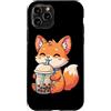 Kawaii Boba Tea Japan Otaku Bubble Milk Custodia per iPhone 11 Pro Fox Bere Boba Tea Kawaii Giappone Otaku Bubble Milk Tea