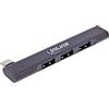 InLine 33203N - Hub USB-C sottile con 4 porte, 1 x 3.2 Gen.1, 3 x 2.0, Plug & Play, ideale per mouse, tastiera e chiavette USB