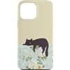 Animal Print Cute And Fun Custodia per iPhone 13 Pro Max Rose gialle estive pastello floreali Lazy Cat Sleepy
