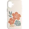 Hibiscus Watercolor Flower Aesthetic Custodia per iPhone 16 Plus Ibisco Fiori Tropicali Botanico Monstera Floreale