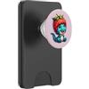 Cute dino T-Rex strawberry quirky hat fr Simpatico dinosauro T-Rex con cappello alla fragola divertente PopSockets PopWallet per MagSafe
