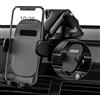 CGZZ Supporto per telefono auto, supporto per telefono auto, per cruscotto parabrezza aria ventilato, braccio regolabile, clip Twist-lock e forte ventosa, compatibile iPhone 12 13 14 Pro ecc.