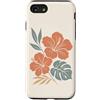Hibiscus Watercolor Flower Aesthetic Custodia per iPhone SE (2020) / 7/8 Ibisco Fiori Tropicali Botanico Monstera Floreale