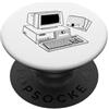 The New Antique Stampa retrò di computer e floppy disk PopSockets PopGrip Adesivo