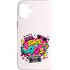 Funny Nineties 90s Costume Party Back to Custodia per iPhone 16 Plus Retro Back to 90s Cassette Boombox Roller Skate Cube