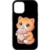 Kawaii Boba Tea Japan Otaku Bubble Milk Custodia per iPhone 12/12 Pro Gatto Bere Boba Tea Kawaii Bubble Milk Tea Lover Tapioca