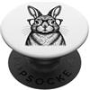 Clever Bunny Apparel Co, Coniglio intelligente con occhiali divertente coniglietto nerd insegnante studente PopSockets PopGrip Adesivo