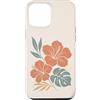 Hibiscus Watercolor Flower Aesthetic Custodia per iPhone 12 Pro Max Ibisco Fiori Tropicali Botanico Monstera Floreale