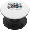 Santorini Cyclades Travel Gifts Case bianche, cupole blu e mare - Vacanza Santorini PopSockets PopGrip Adesivo