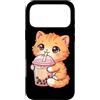 Kawaii Boba Tea Japan Otaku Bubble Milk Custodia per iPhone 17 Pro Max Gatto Bere Boba Tea Kawaii Bubble Milk Tea Lover Tapioca