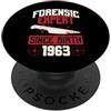 True Crime Merch for Investigative Crime Esperto forense dalla nascita 1963 Compleanno a tema crimine vero PopSockets PopGrip Adesivo