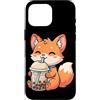 Kawaii Boba Tea Japan Otaku Bubble Milk Custodia per iPhone 16 Pro Max Fox Bere Boba Tea Kawaii Giappone Otaku Bubble Milk Tea