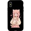 Kawaii Anime Cat Lover Manga Otaku Japan Custodia per iPhone X/XS Kawaii Anime Ragazza Che Tiene Gatto Carino Manga Amante Gatto Otaku