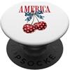 American Patriot Designs Archetto Patriotic Cherries Stars Design USA PopSockets PopGrip Adesivo