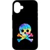 Skull and Crossbones Pirate Men Women Ki Custodia per iPhone 16 Plus Divertente teschio e ossa incrociate Silhouette Pirate Rainbow Tie Dye