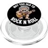 Funny Fathers Day Birthday Designs Divertente uomo delle caverne che suona scherzi sull'età della chitarra per uomini padri papà PopSockets PopGrip per MagSafe