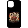 Christian Revival Faith Fire Cross Custodia per iPhone 12/12 Pro Retro Mountain Cross Il fuoco brucia ancora