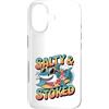Shark Gifts For Surfers Custodia per iPhone 17 Salato E Stoked Estate Surfing Citazione Carino Shark Surfer