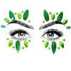 DIELIANHUA 1 Pezzi Gemme Viso, Strass Viso, Brillantini Adesivi di Gemme per Viso, Strass Adesivi Festival, Glitter Make Up Strass Autoadesivi per Donna, Halloween, Carnevale, Feste, Musica (Verde)