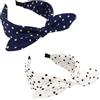 Bumlofa Set di 2 cerchietti a pois blu e bianco