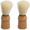 Sonew 2 Pezzi Pennelli Barba con Manico in Legno, Setole Sintetiche di Sicurezza Professionale Spazzole Barba per Uomini Pennello Barba in Schiuma per Salone di Casa
